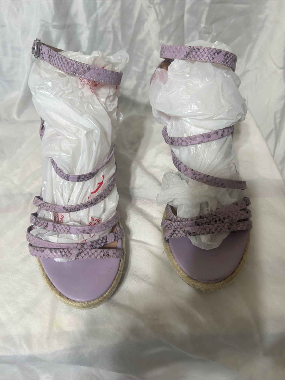Vionic Lilac Snake-Print Strappy Espadrilles - Women